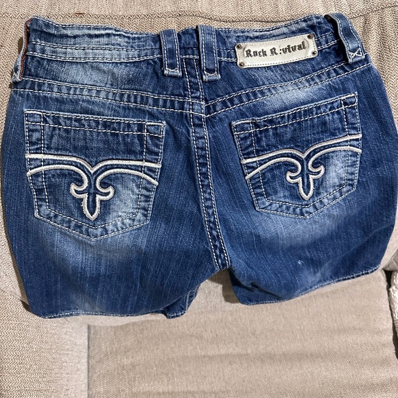 Rock Revival Distressed Blue Jean Shorts - Picture 3 of 4